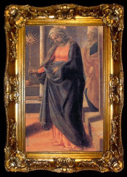 framed  Fra Filippo Lippi Annunciation of the Death of the Virgin and Arrival of the Apostle, ta009-2